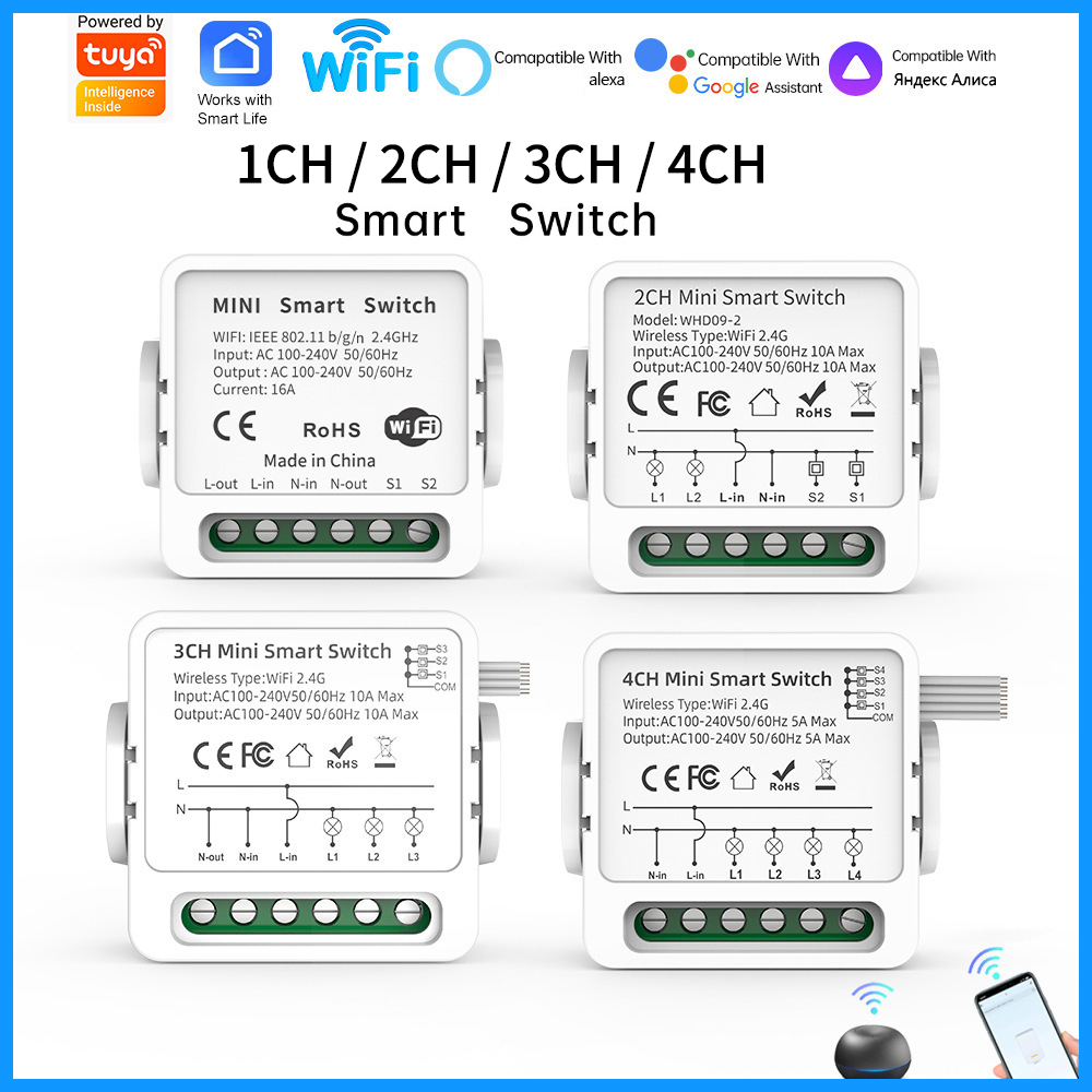 Smart Home Networking - Tuya WiFi Smart Switch 1/2/3/4 Gang