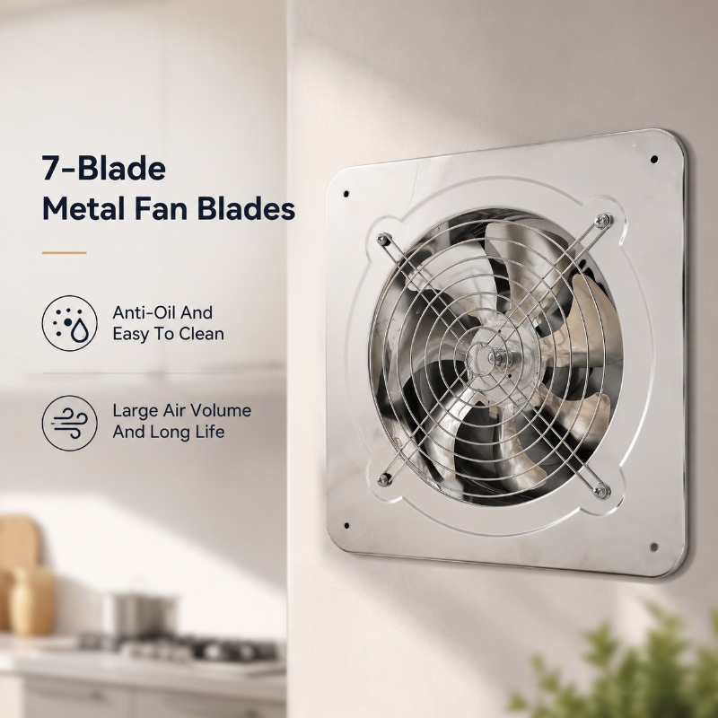Smart Bathroom Fan - Kipas Angin Ekstraktor Stainless Steel 6