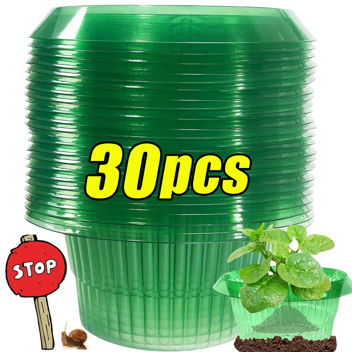 Smart Home Green - 1/30 Buah Cincin Pelindung Siput Tanaman