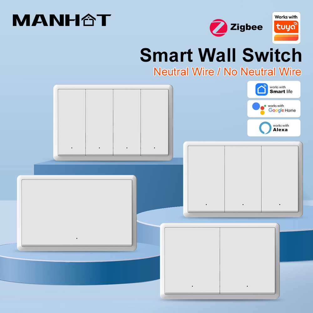 Smart Wall Socket - MANHOT ZigBee3.0 Smart Switch Tanpa Kabel