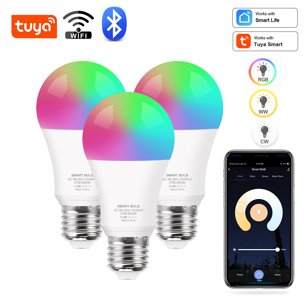 Alexa Compatible Bulb - Tuya lampu Led Wifi/Bluetooth bohlam cerdas
