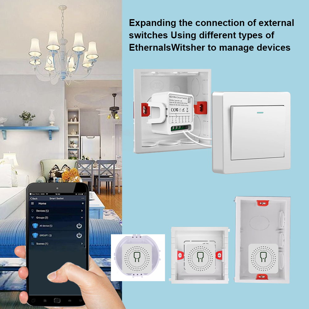Tuya WiFi Smart Switch 1/2/3/4 - Smart Home Networking ulasan dan harga