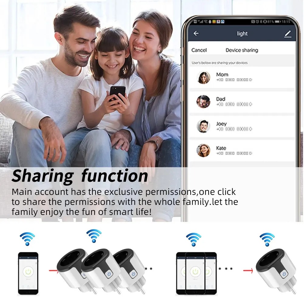 Stop Kontak Pintar WiFi EU, Be - Smart Wall Socket ulasan dan harga