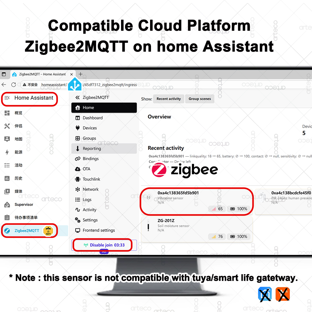 Sensor Getaran ZigBee 3.0 Cerd - Smart Home Monitoring ulasan dan harga