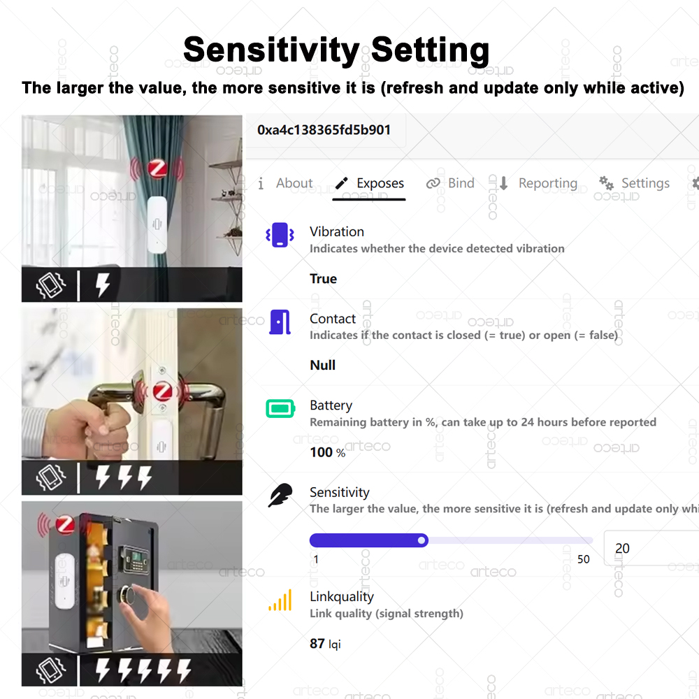 Sensor Getaran ZigBee 3.0 Cerd - Smart Home Monitoring ulasan dan harga