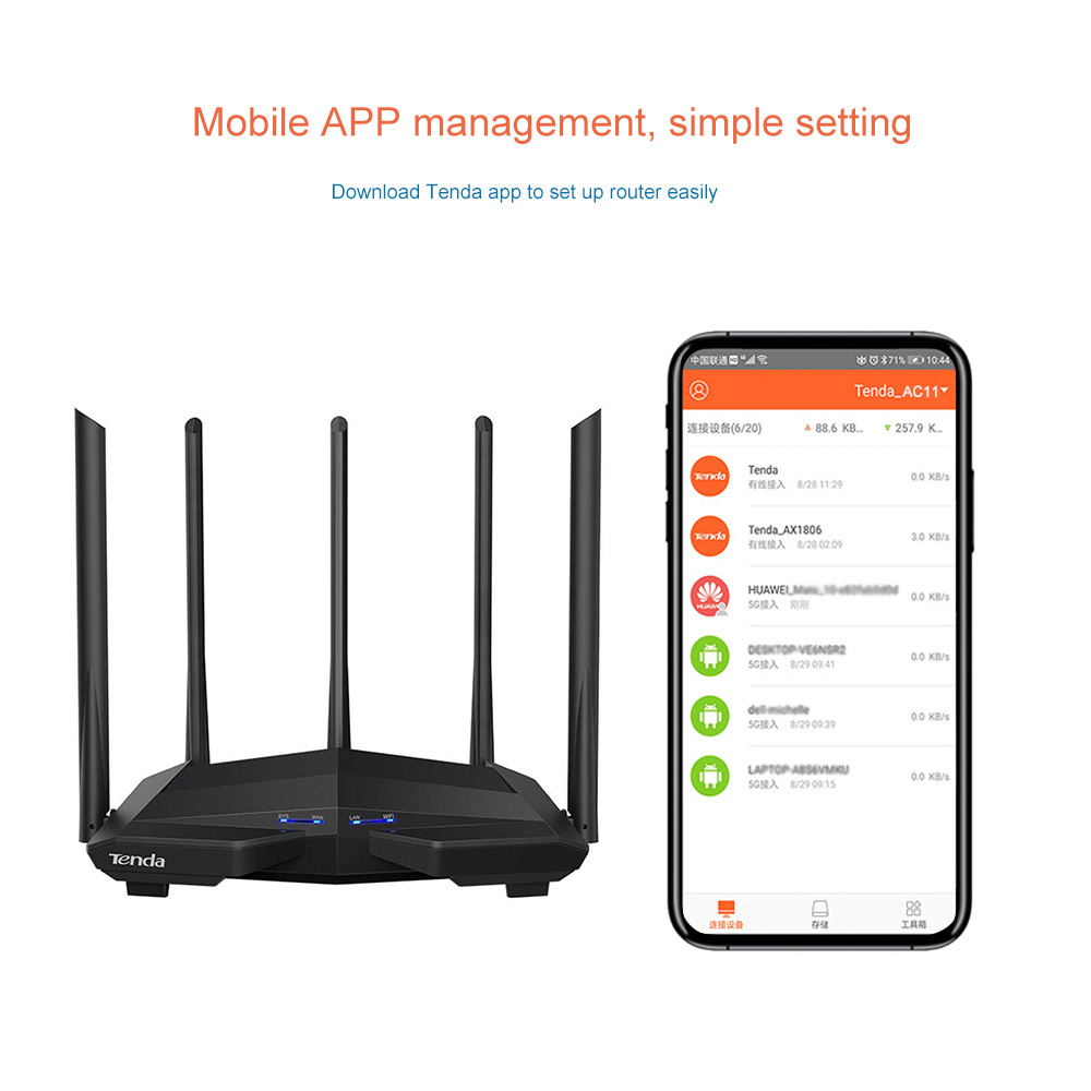 Router WiFi Gigabit Tenda AC11 - Smart Home X10 ulasan dan harga