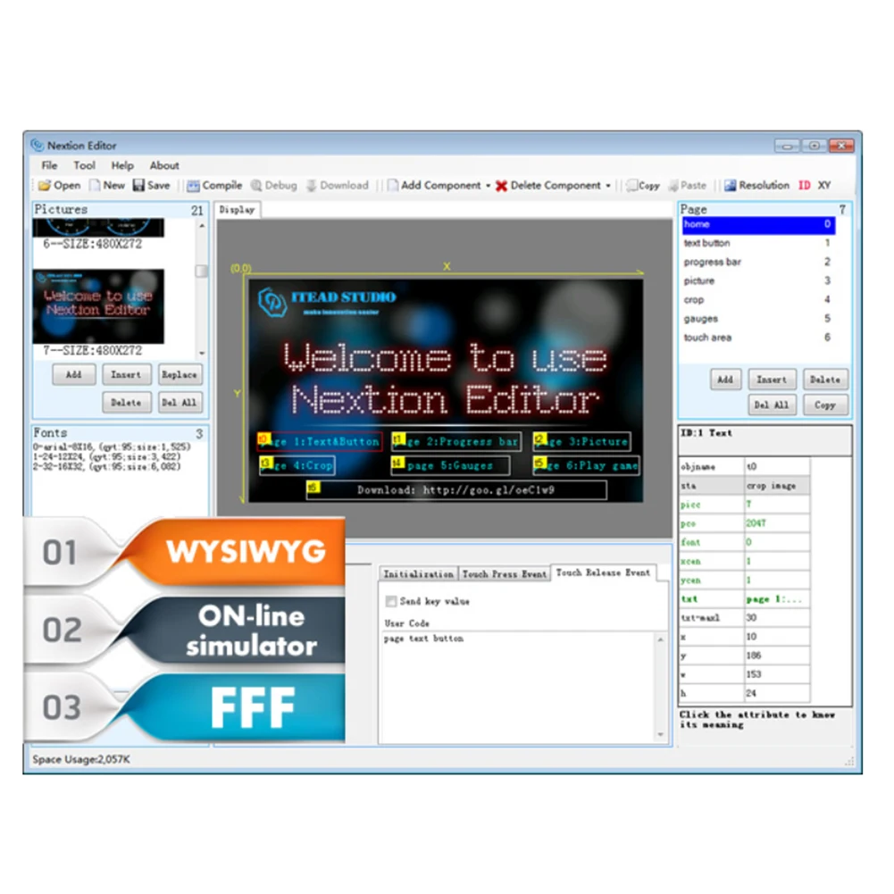 Layar Sentuh HMI Nextion 3.5