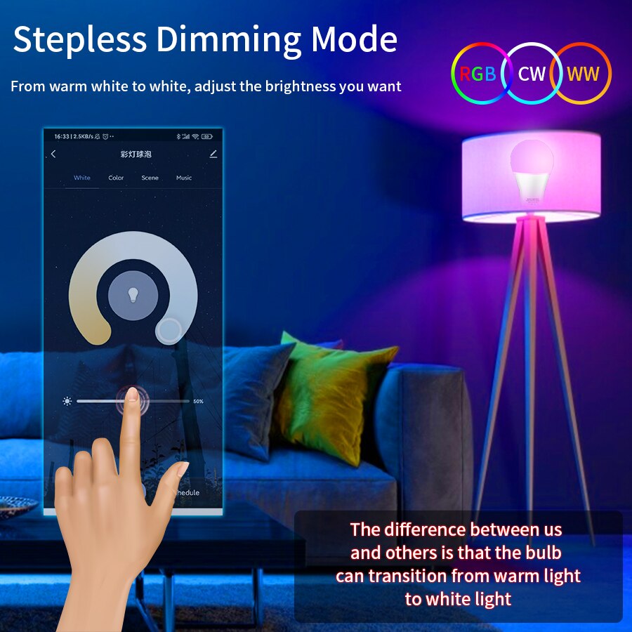 Lampu LED Pintar WiFi E27 RGBC - Alexa Compatible Bulb ulasan dan harga