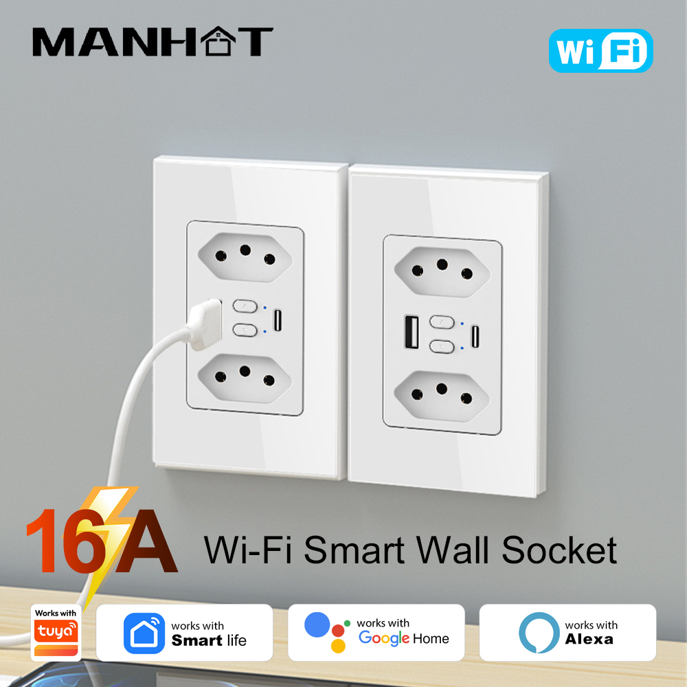 MANHOT Wifi Smart Brazil Socke - Smart Home Networking ulasan dan harga