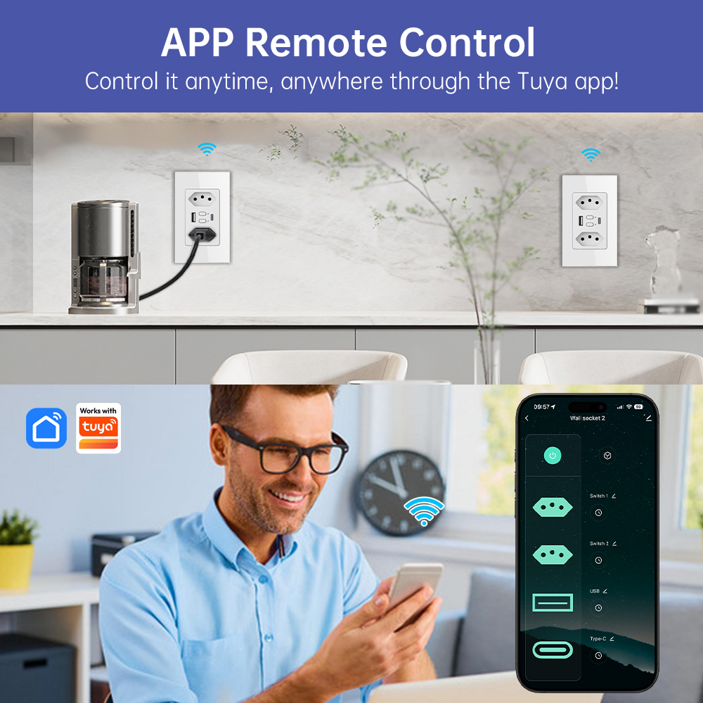 MANHOT Wifi Smart Brazil Socke - Smart Home Networking ulasan dan harga