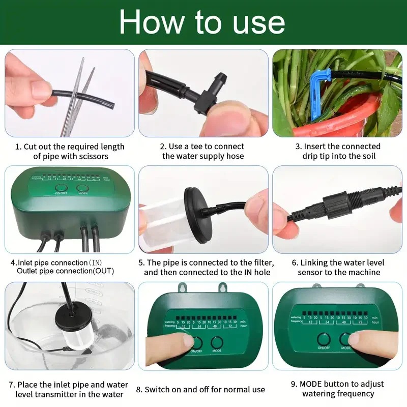 Kit irigasi cerdas tenaga sury - Smart Home Green ulasan dan harga
