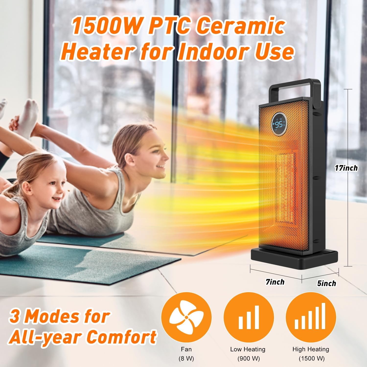 Pemanas ruangan 1500W pemanas  - Smart Bathroom Fan ulasan dan harga