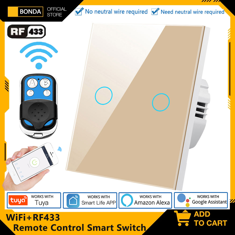 Tuya EU WiFi + RF433 Sakelar R - Smart Home Networking ulasan dan harga