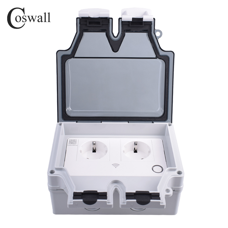 Coswall Tuya Wifi Kontrol Suar - Smart Wall Socket ulasan dan harga